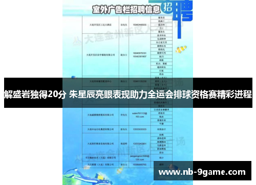 解盛岩独得20分 朱星辰亮眼表现助力全运会排球资格赛精彩进程 解盛岩独得20分 朱星辰亮眼表现助力全运会排球资格赛精彩进程